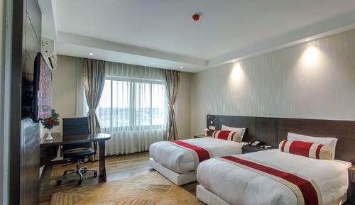 Habitación Deluxe con 2 camas individuales, vistas al jardín