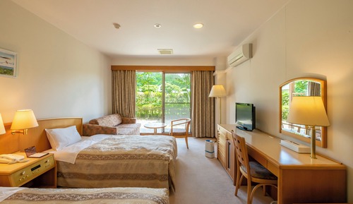 Habitación básica con 2 camas individuales, no fumadores, vistas al jardín