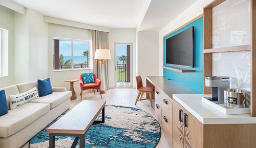 Suite, 1 cama de matrimonio grande con sofá cama, balcón, vistas al mar