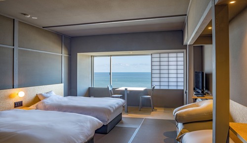 Habitación básica con 2 camas individuales, 2 habitaciones, no fumadores, vistas al mar