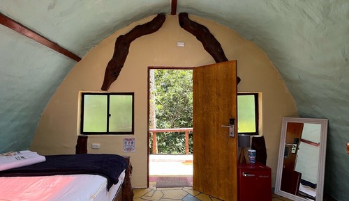 Cabaña, patio, vistas al río