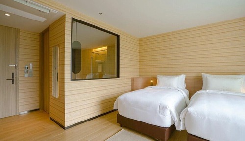 Habitación Deluxe con 2 camas individuales, balcón, vistas a la montaña