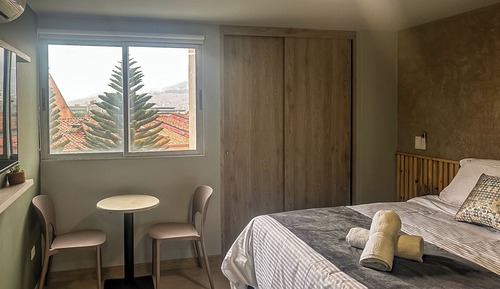 Estudio Confort, 1 cama doble, Aire acondicionado, vistas al jardín