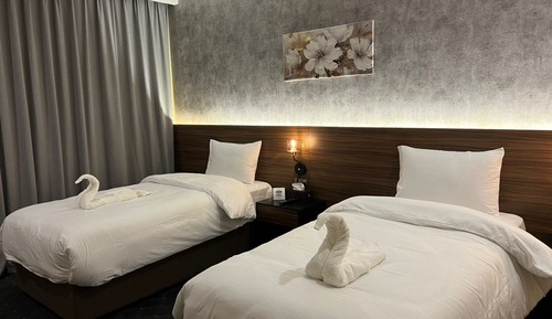 Habitación estándar con 1 cama doble o 2 individuales, baño privado, vistas a la ciudad