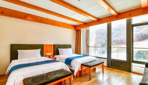 Habitación con 2 camas individuales, vistas a la montaña