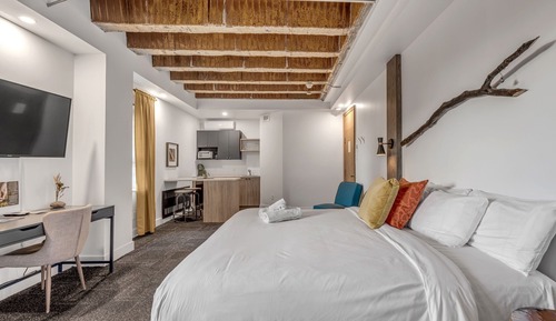 Suite estudio Deluxe, 1 cama de matrimonio grande, cocina básica