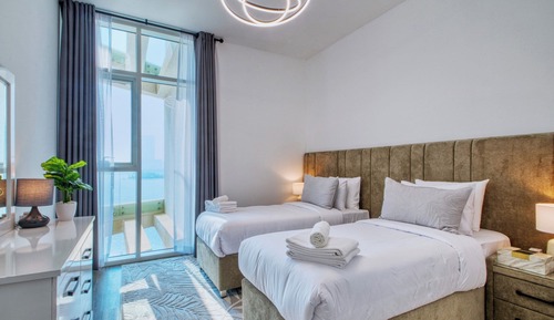 Apartamento Deluxe, 2 habitaciones, vistas al mar, frente a la playa