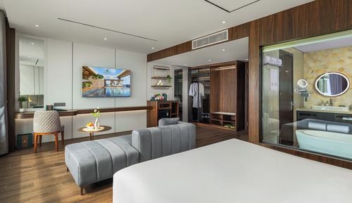 Habitación Grand doble, vistas parciales al mar