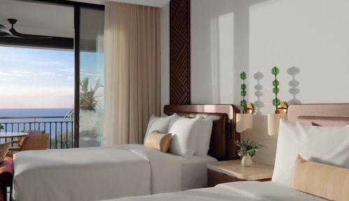 Habitación, 2 camas de matrimonio, no fumadores, vistas al mar (Balcony)