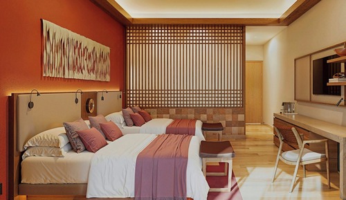 Habitación Deluxe, 2 camas de matrimonio, vistas a la piscina