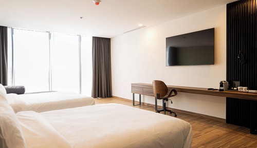 Habitación, 2 camas de matrimonio, accesible para personas con discapacidad, no fumadores