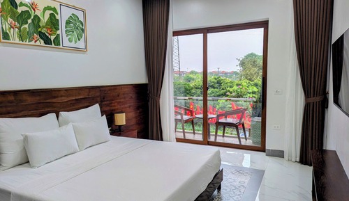 Habitación Deluxe doble, 1 cama de matrimonio grande, vistas al jardín