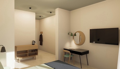Habitación de diseño doble, 1 cama de matrimonio, vistas a la playa, frente a la playa