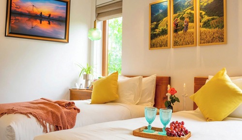 Habitación clásica con 1 cama doble o 2 individuales, vistas al jardín