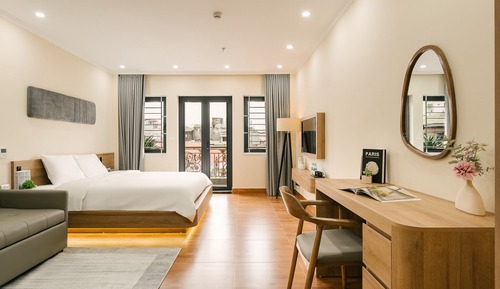 Apartamento clásico, 1 cama de matrimonio grande con sofá cama, cocina, vistas a la ciudad