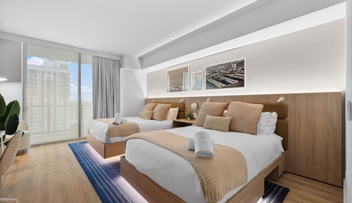 Suite estudio de lujo, 2 camas de matrimonio, vistas a la ciudad