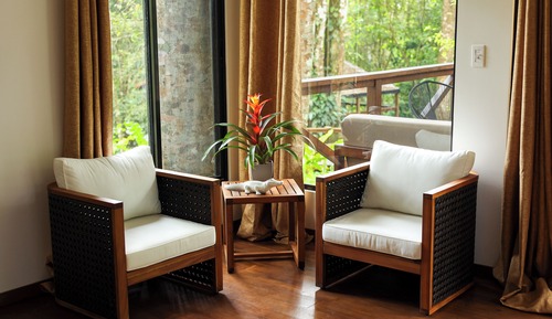 Cabaña Premium, vistas al jardín