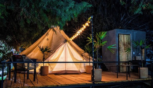 Tienda Deluxe, 1 cama de matrimonio, vistas al jardín