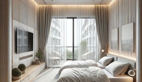 Habitación con 2 camas individuales, vistas al jardín