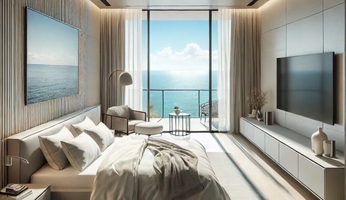 Apartamento, 4 habitaciones, balcón, vistas al mar
