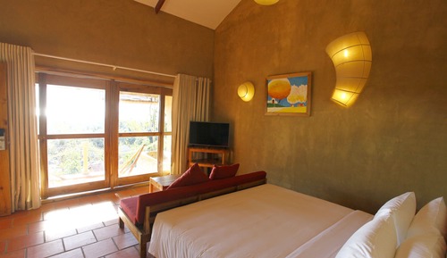Bungalow sénior, 1 cama de matrimonio grande, balcón, vistas al mar