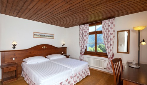 Habitación con 1 cama doble o 2 individuales, vistas a la montaña