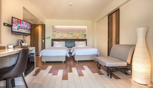 Habitación Deluxe con 2 camas individuales, vistas al jardín