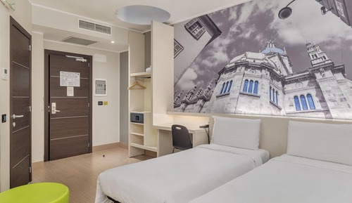 Habitación económica con 2 camas individuales, no fumadores, sin ventanas