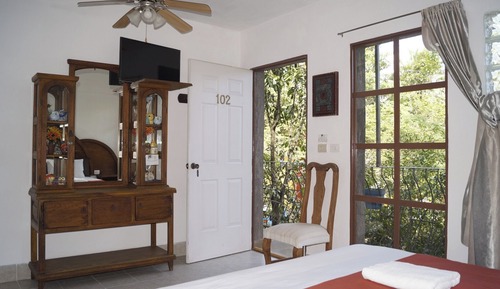 Habitación básica, 1 cama de matrimonio, baño privado, vistas al patio