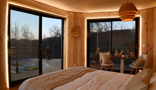 Cabaña, 1 cama de matrimonio, vistas al valle