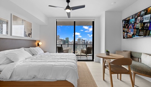 Suite estudio de lujo, 1 cama de matrimonio grande, vistas a la ciudad