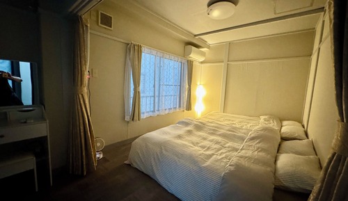 Habitación básica con 2 camas individuales, vistas a la ciudad