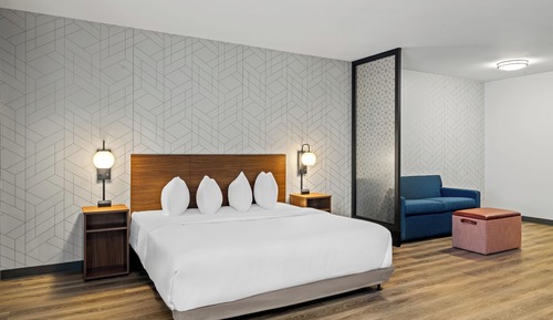 Suite, 1 cama de matrimonio grande, accesible para personas con discapacidad (Roll-In Shower)