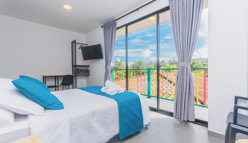 Habitación Deluxe doble, balcón, vistas al jardín
