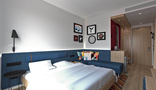 Habitación, 1 cama de matrimonio con sofá cama