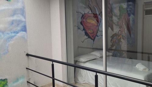 Estudio, balcón, vistas al patio (Private interior Balcony)