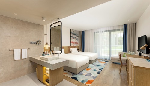 Habitación estándar, 2 camas dobles, vistas al mar