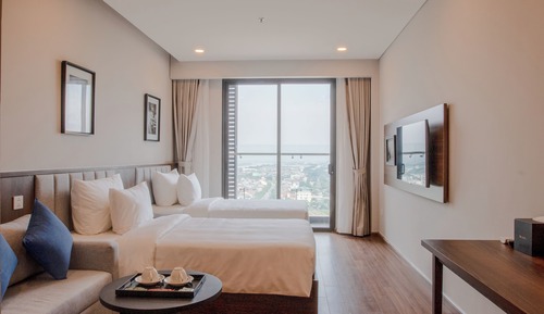 Habitación de lujo doble, 2 camas individuales, balcón, vistas a la ciudad