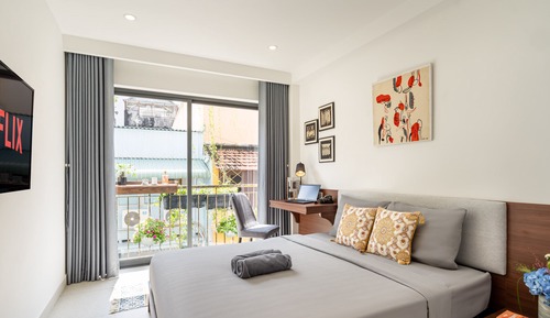 Estudio Deluxe, 1 cama de matrimonio, no fumadores, balcón