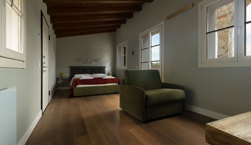 Habitación triple superior, 1 cama de matrimonio con sofá cama, vistas a la piscina