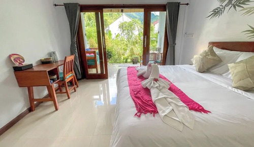 Habitación Confort doble, balcón, vistas al jardín