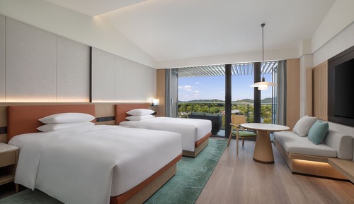 Habitación Deluxe, 2 camas dobles, balcón, vistas al jardín