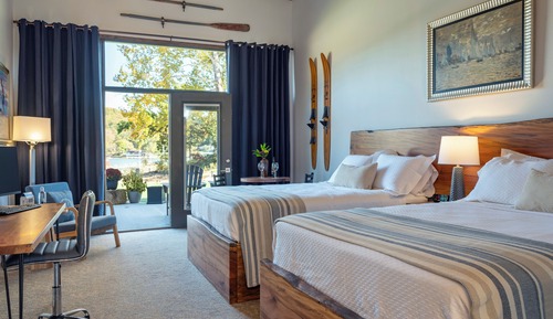Habitación doble, 2 camas de matrimonio, vistas al lago