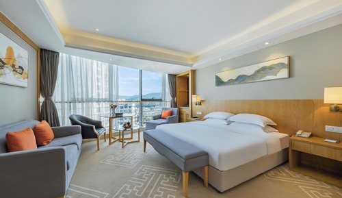 Habitación superior, 1 cama de matrimonio grande, vistas a la ciudad