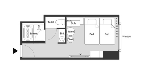 Habitación estándar con 2 camas individuales