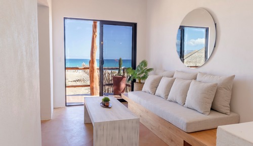 Cabaña Confort, 1 cama de matrimonio grande, vistas a la playa, frente a la playa