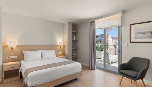 Habitación Deluxe doble, terraza, vistas al puerto