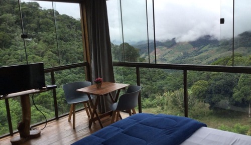 Habitación panorámica doble, 1 cama de matrimonio, no fumadores, vistas a la montaña