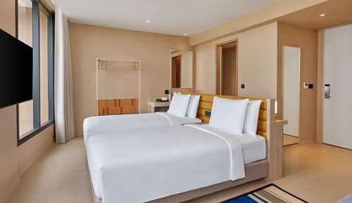 Habitación básica, 2 camas individuales, en esquina