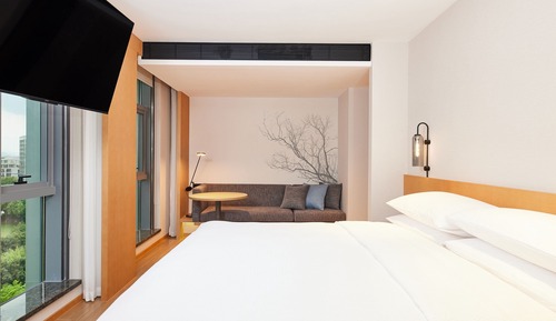 Suite ejecutiva, 1 cama de matrimonio grande, vistas a la ciudad